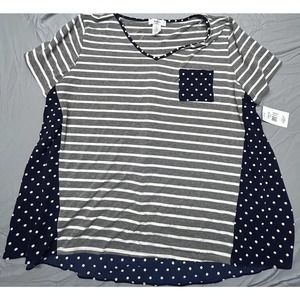 Moa Moa Top Womens Size 3X Blue NWT MSRP $39